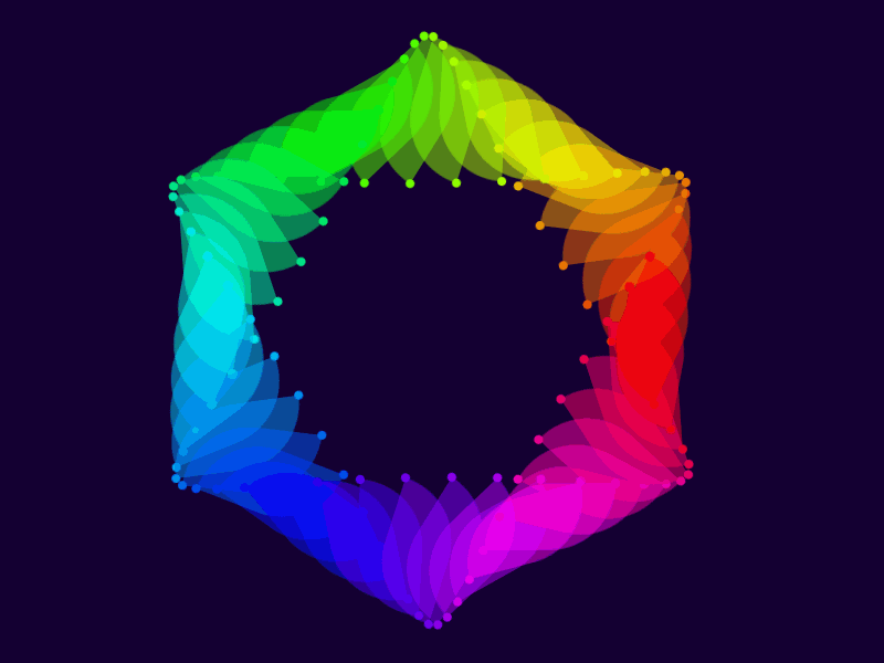 Hexagon abstract css gradient hexagon loop processing pure css rainbow tsankashvili