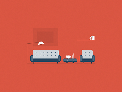 Lounge flat furniture illustration lounge simple