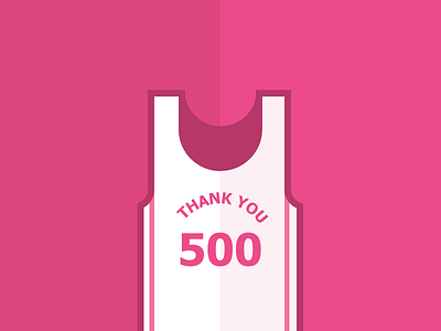500 dribbble flat illustration jersey thank you