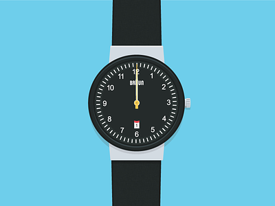 Braun Watch Illustration braun flat illustration minimal simple watch wrist