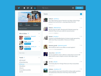 Twitter Redesign flat redesign twitter ui user interface web app website