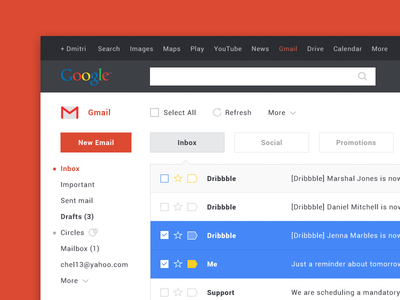 go for gmail all bold