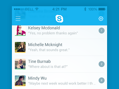 Skype iOS 7 7 icons ios iphone login recent redesign skype ui