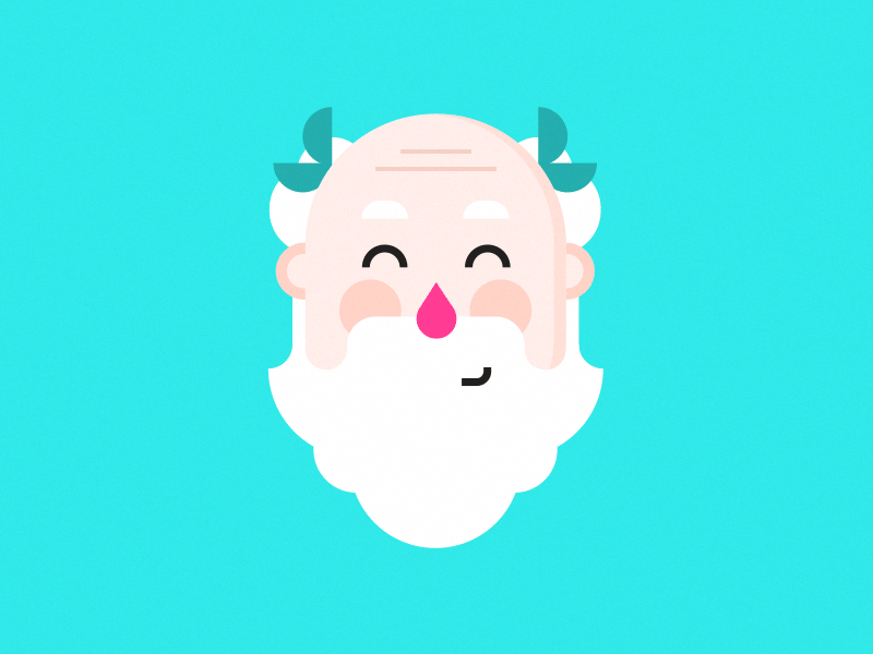 Thunder! animation face flat gif god greek illustration