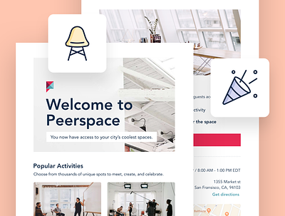 Peerspace | Email Templates communication email email campaign email design email marketing email template icons illustrations newsletter peerspace template ui ux