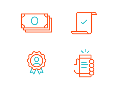 Business Icons badge business contract hand icons money phone simple technology