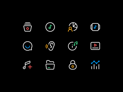 Music Dashboard Icons dashboard data icon designer icon set iconography icons listen lock music notes play private shuffle song ui ux