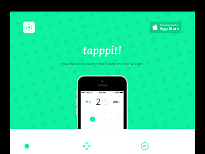 tapppit! Landing Page app features high score ios landing page phone score share tapppit