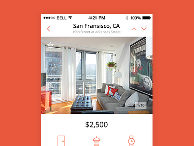 Renters Page amenities app application bathrooms bedrooms ios location mobile renters time