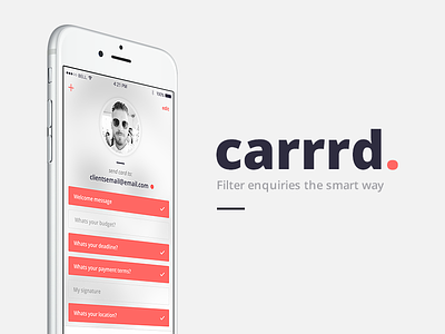 carrrd. add app carrrd edit emails filter ios