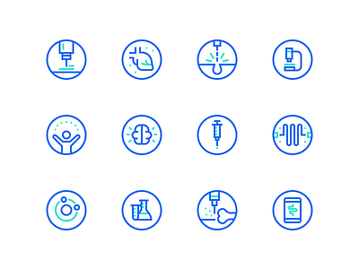 Medical Icons atoms brain energy glyph heart icon set iconography lazer medical icons set simple icons two tone icons