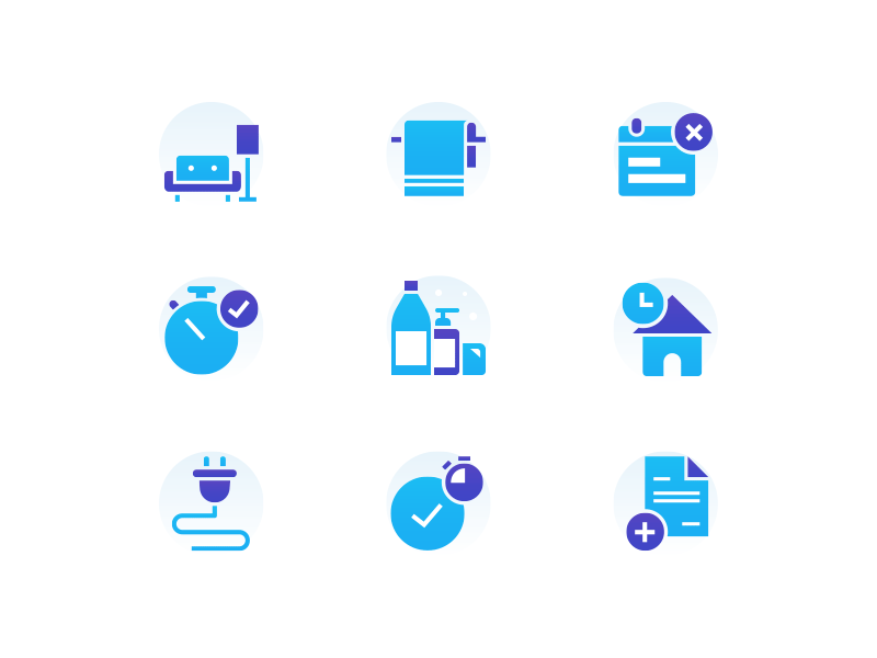 Rental Icons contract couch icon set icons illustrations minimal rental timer towel two tone icons ui ux utilities