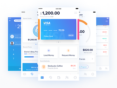 Finley App Redesign app budget crypto wallet finance finley fintech ios send payment ui design ui ux visa withdraw