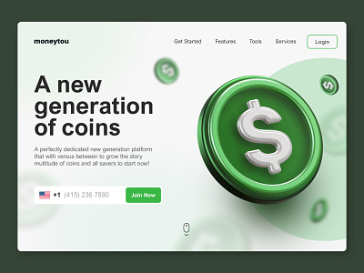 Moneytou – Landing Page | Bank, Financial Services