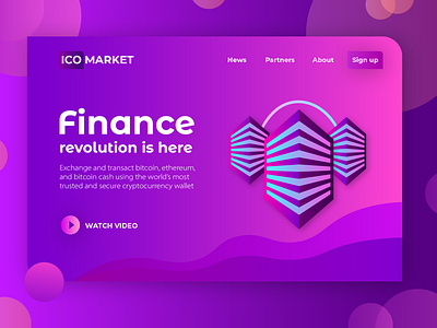 Blockchain Icomarket landing page