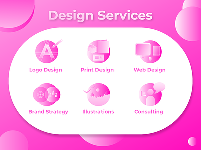 Icon Set for Design Services brand design graphic design icon illustraion pink svg svg icon
