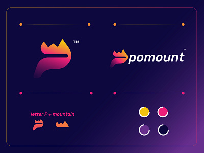 P + mountain logo concept (pomount)