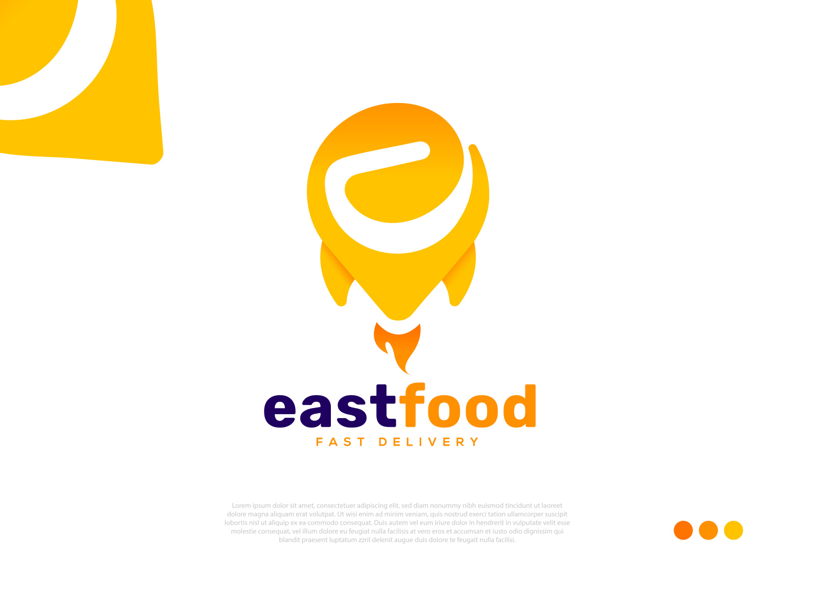 Food app logo (e + Location icon) by Infoblox on Dribbble