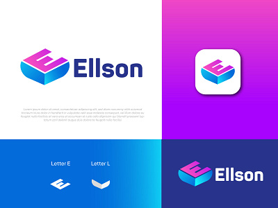 Ellson logo app brand branding creative logo design design e letter logo e logo icon gradient graphic design icon identity identity branding logo modern logo vector