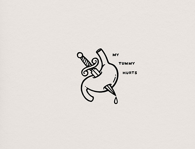 My Tummy Hurts design graphic design illustration