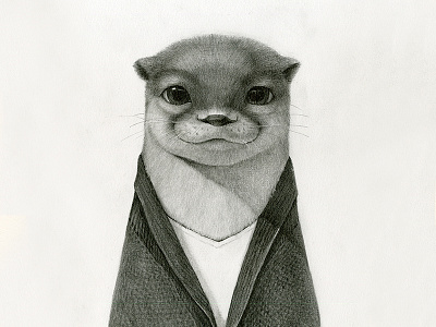 Mr. Otter NO.2 illustration pencil sketch picture book