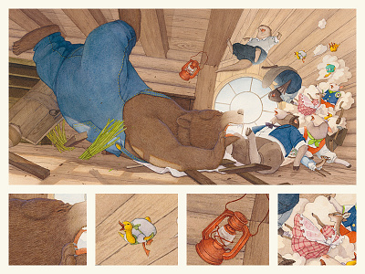 Mr. Otter's New Neighbors illustration picture book watercolor