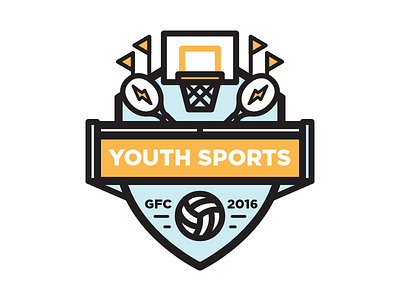 Youth Sports badge basketball illustration logo sports tennis volleyball youth