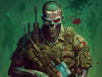 Infected Marine character graphic design