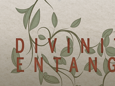 WIP: Divinities Entangled Cover (Title) book cover book design illustration publishing skull typography vines