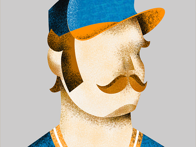 Retro Ball Player digital art graphic design illustration