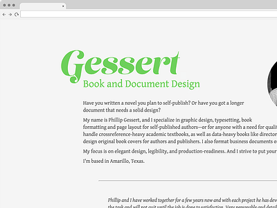 Gessert Book and Document Design publishing web design