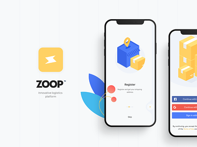 Zoop app delivery design illustration logistics ui