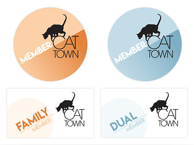 Cat Town Membership Identity branding cards flat minimal stickers typography