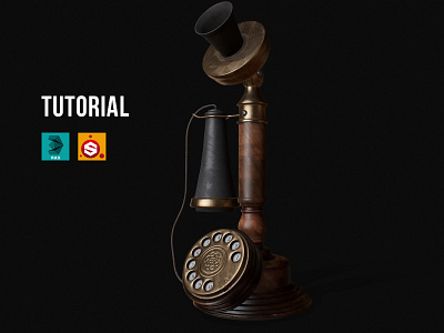 Old Candlestick Phone 3dsmax model old render retro textures vintage