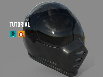 Motorcycle Helmet 3d 3dsmax eyewear model motor motorbiker motorcycle protection safety substance painter tutorial visor