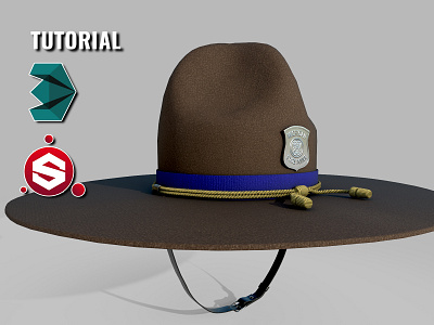 State Police Hat 3d 3dsmax cap hat helmet military model police tutorial