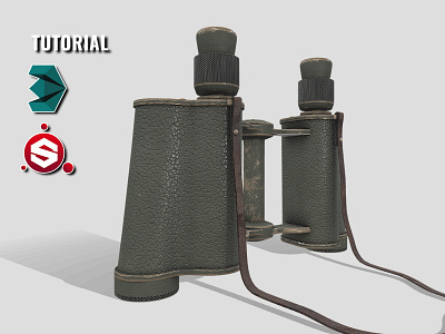 WWII Binoculars 3d 3d artist 3d modeling 3dsmax binocular eye eyewear military military equipment optic optical retro vintage wwii