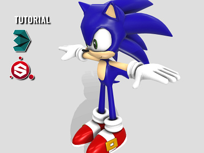 Sonic The Hedgehog 3d 3d animation 3d art 3d artist 3dsmax animal character games model sonic texturing unwrap