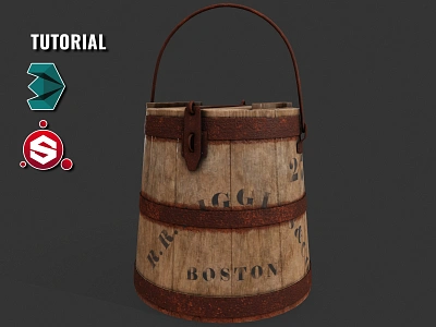 19th century Old Bucket 3dsmax app game game art icon illustration illustrator logo design professional substancepainter tutorial typography