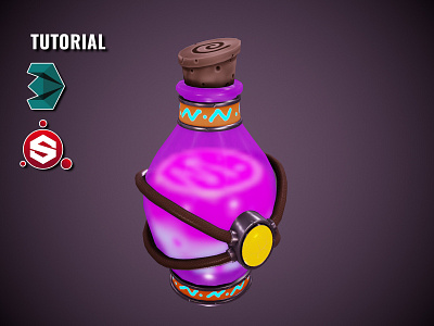 Stylized Magic Potion 3d 3d art 3dsmax bottle magic potion stylized tutorial tutorials