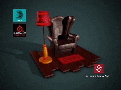 Stylized Armchair 3d 3d art armchair asset chair decor gamer gamers interior prop props stylized