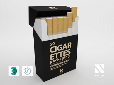 Pack Cigarettes 3d branding graphic design logo design