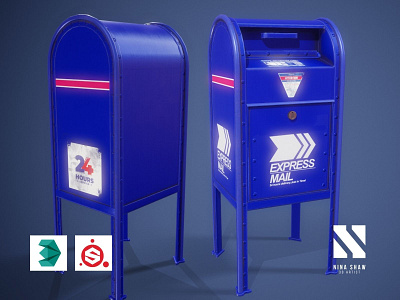 Street Mailbox 3d branding logo