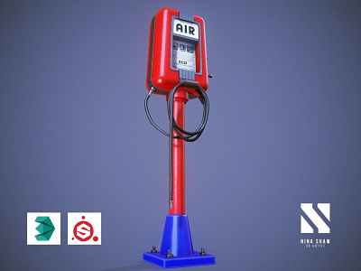 Vintage Air Pump 3d graphic design