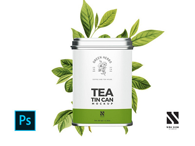 Tea Tin Can 3d advertising beverage can food mock up mockup tin