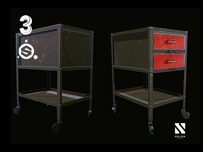 Steel Cabinet 3d 3dmodel cabinet industrial old retro steel vintage