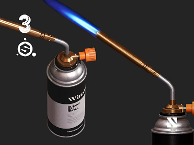 Gas Torch 3d 3dmodel camping gas torch welding