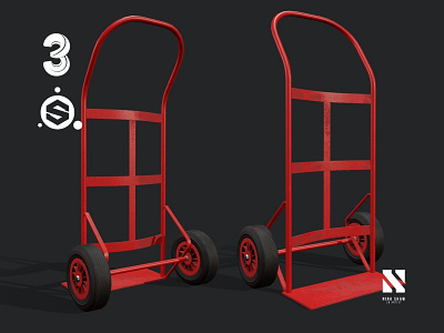 Hand Truck 3d box cargo container hand truck