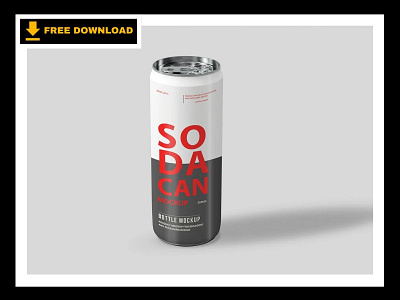 FREE | Soda Can 355ml Mockup 3d can free mockup soda