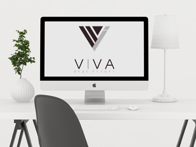 Viva Logo black business clean company editable illustrator layered logo logo design professional real estate white